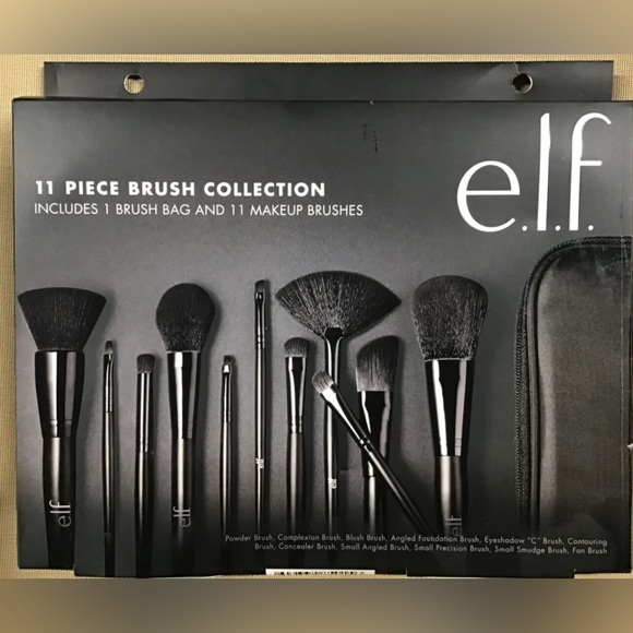 ELF Makeup Elf 1pc Makeup Brush Collection Case Synthetic Vegan